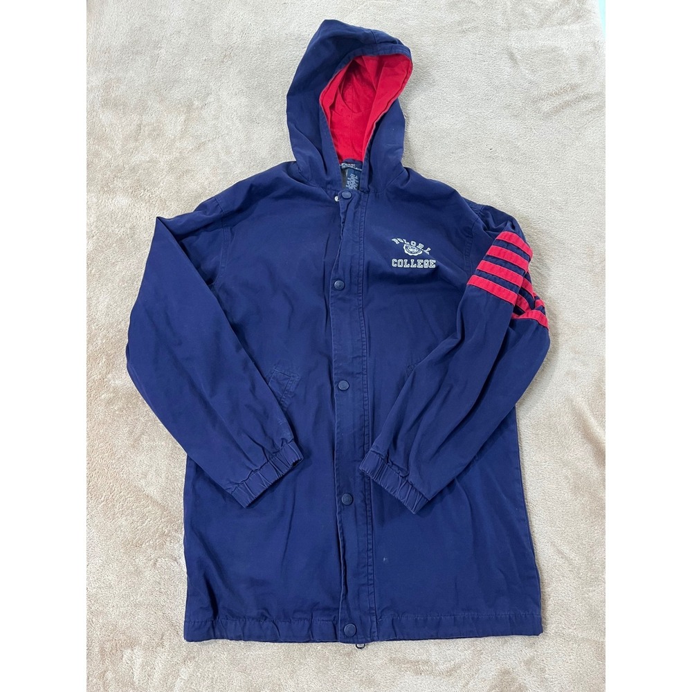 Vintage Polo Ralph Lauren hooded jacket, Youth medium navy blue College Snap euc